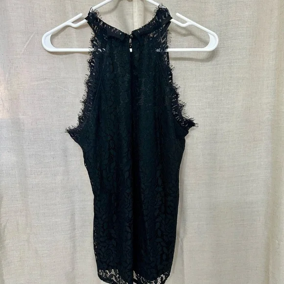NWT Allegra K Black Lace Tank Top - Picture 3 of 3